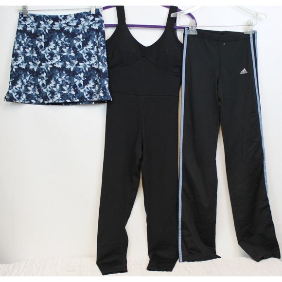 Athletic Workout Clothing sz XS-S Lot Skort Jumpsuit Track Pants Black and Blue - Picture 1 of 9